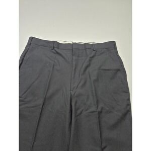 VTG Majer Dress Pants Mens 36x36 Black Wool Flat Front Unhemmed Super 260's USA